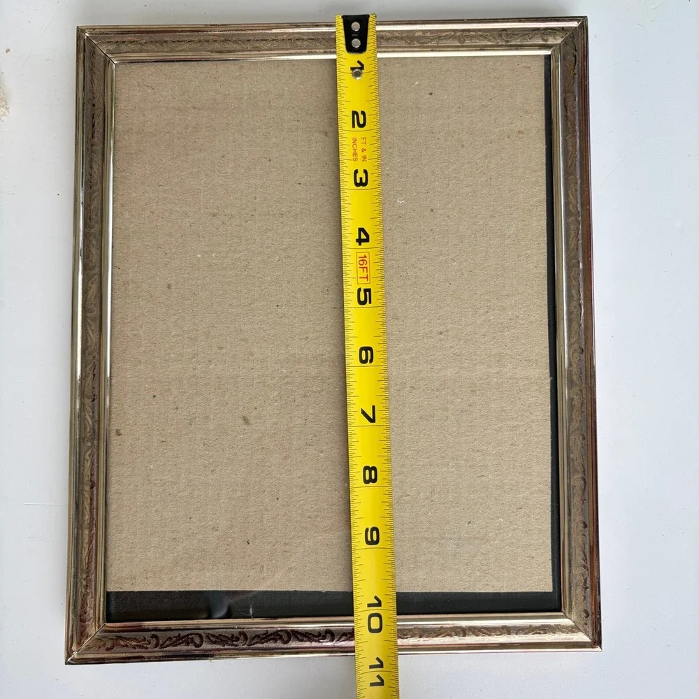 Vintage Gold Metal 8x10 Picture Frames Set of 2 Embossed Scroll Made in Korea
